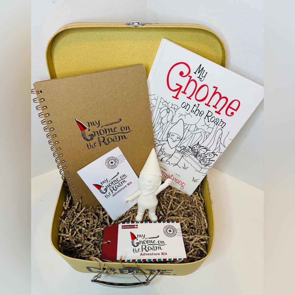My Gnome on the Roam Adventure Kit Suitcase With Gnome, Journal & Hardcover Book